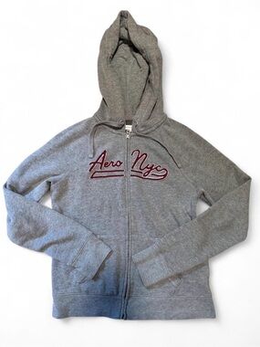 y2k Aeropostale Gray Fleece-Lined Jacket